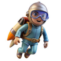 wonderful minimalist Cosmic Traveler with Jetpack Cutout on Transparent Background high resolution png