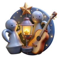 stunning creative Cosmic Violinist Isolated with Dynamic Pose high resolution png