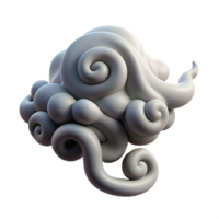 serene abstract Curling Smoke Tendrils Grey Isolated Element authentic png
