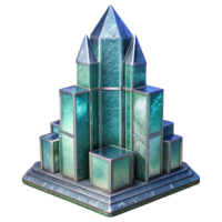 serene modern Crystal Skyscraper Cutout Sparkling Facade Transparent Background png
