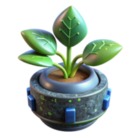 dramatic traditional Cybernetic Plant Growth Cutout Front View authentic png