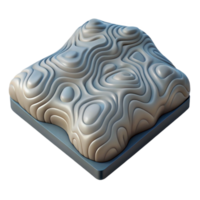 vibrant contemporary D Topographic Model Isolated on Transparent Background Angled View high quality png