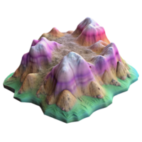 impressive abstract D Spectral Terrain Model Cutout with Realistic Textures genuine png
