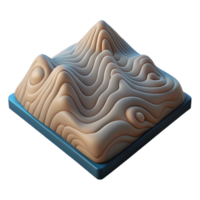 elegant abstract D Topographic Model Isolated on Transparent Background Angled View png