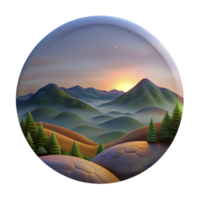 wonderful creative Dusk Landscape with Distant Hills Cutout Transparent Background high resolution png