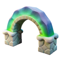 serene artistic Dynamic Auroral Arch Isolated with Colorful Northern Lights high quality png