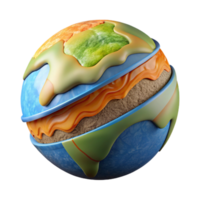 magnificent minimalist Dynamic Earth Layers Diagram with Fault Lines Isolated high resolution png