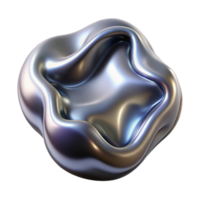 beautiful artistic Dynamic Liquid Metal Form Isolated on Transparent Background png