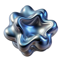 impressive contemporary Dynamic Liquid Metal Form Isolated on Transparent Background high resolution png