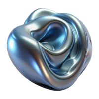 stunning artistic Dynamic Liquid Metal Form Isolated on Transparent Background authentic png