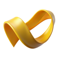 beautiful creative Dynamic Ribbon Wave Yellow Cutout on Transparent Background professional png