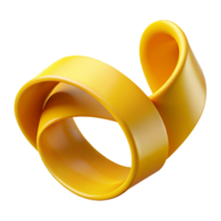dramatic rustic Dynamic Ribbon Curl Yellow Transparent Background professional png