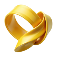 vibrant minimalist Dynamic Ribbon Curl Yellow Transparent Background professional png