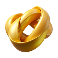 vibrant vintage Dynamic Ribbon Twist Yellow Isolated with Transparent Background high resolution png