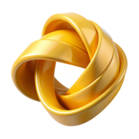 elegant classic Dynamic Ribbon Twist Yellow Isolated with Transparent Background high quality png