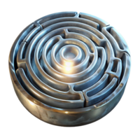 beautiful artistic Elegant Luminari Labyrinth Design Isolated with Silver Glow authentic png