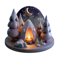 stunning rustic Ember Shadows Transparent Background Winter Night high resolution png