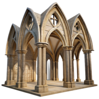 vibrant rustic Empty Cathedral Nave Cutout Low Angle View Transparent Background exclusive png