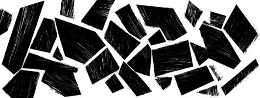 Fractured geometric patterns in vintage woodcut style showcasing abstract design vector