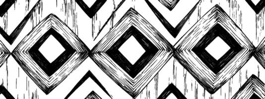 Vintage woodcut illustration of repeating diamond shapes with textured patterns vector
