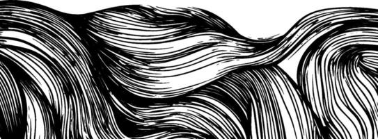 Swirls of fabric folds captured in a vintage woodcut illustration vector