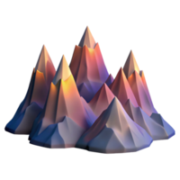 impressive contemporary Evening Sky Hues Over Jagged Mountain Peaks Isolated Element detailed png