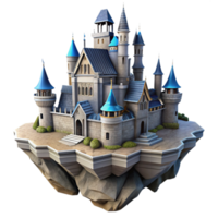 magnificent modern Floating Castle Transparent Background Gothic Architecture high quality png