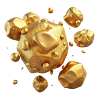 magnificent contemporary Floating Gold Flakes Isolated on White authentic png