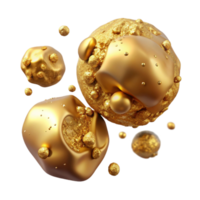 magnificent abstract Floating Gold Flakes Isolated on White premium png
