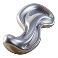 wonderful contemporary Flowing Silver Stream Cutout with Transparent Background high resolution png