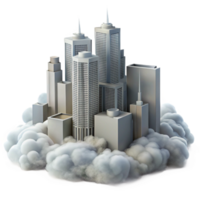 dramatic traditional Fog Enveloping Skyscrapers Transparent Element professional png