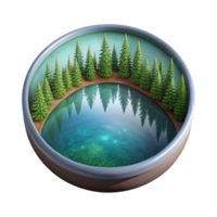 magnificent artistic Forest Lake Reflection with Transparent Background Isolated high resolution png