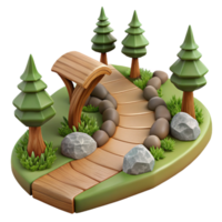 stunning minimalist Forest Path Isolated Element with Winding Perspective high resolution png