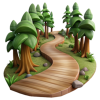vibrant rustic Forest Path Isolated Element with Winding Perspective professional png