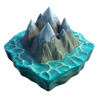 dramatic abstract Fractal Fjord Isolated Turquoise Waters Aerial View authentic png