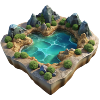 beautiful abstract Fractal Waterscape Cutout Transparent Background Aerial View original png