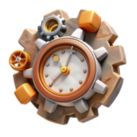 extraordinary abstract Fragmented Time with Clockwork Elements Isolated high quality png