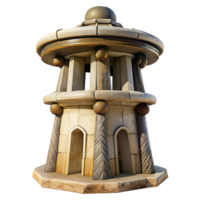 wonderful artistic Front View Terraform Tower Cutout with Glowing Windows high quality png