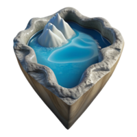 dramatic vintage Frosted Fjord Inlet Cutout on Transparent Background authentic png