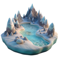 wonderful artistic Frosted Inlet Landscape Transparent Background with Soft Lighting high resolution png