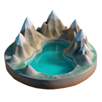 elegant abstract Frosted Mountain Inlet Cutout with Serene View genuine png