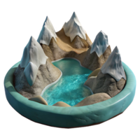 magnificent artistic Frosted Mountain Inlet Cutout with Serene View high quality png
