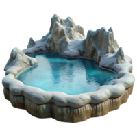 elegant abstract Frosted Inlet Waterscape Isolated with Calm Reflection png