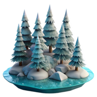 extraordinary vintage Frosted Pine Trees by Fjord Isolated on Transparent Background detailed png