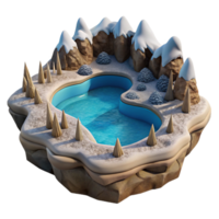 wonderful abstract Frozen Wilderness Inlet Cutout with High Contrast detailed png