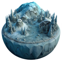 wonderful abstract Frozen Wilderness Panorama Isolated with Wide Angle View professional png