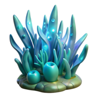 impressive rustic Futuristic Bioluminescent Kelp Forest Cutout Transparent Background authentic png
