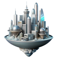 beautiful abstract Futuristic Architecture Cutout with Curved Lines premium png