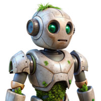 extraordinary rustic Futuristic Robot with Organic Growth Isolated Element high resolution png