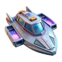 serene abstract Futuristic Spaceship Isometric View with Transparent Background high quality png